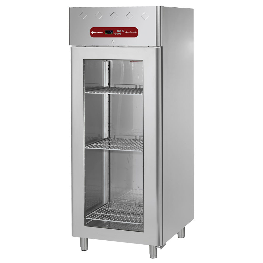 Diamond Ventilated refrigerator 700 liters, 1 glass door GN 2/1 - AD1N/HG-R2