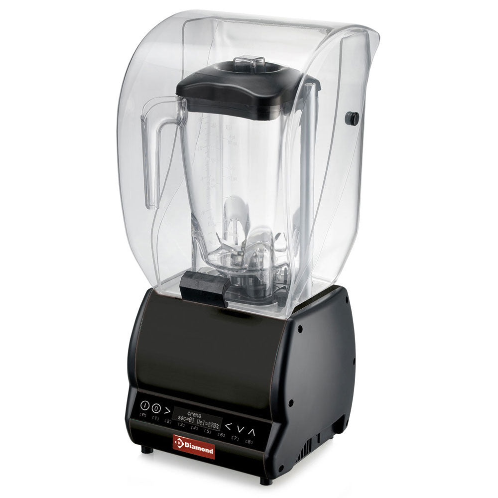 Diamond Professional Blender with sound shield, square glass 2 Liters, speed variator, programmable - BARMIX/W-CP