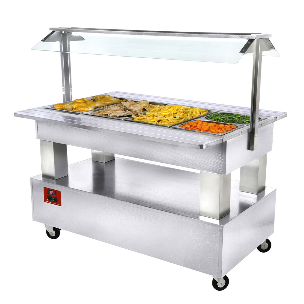Diamond Warming/bain-marie salad bar, 4x GN1/1-150 (white wood) - BBM/4N-A1
