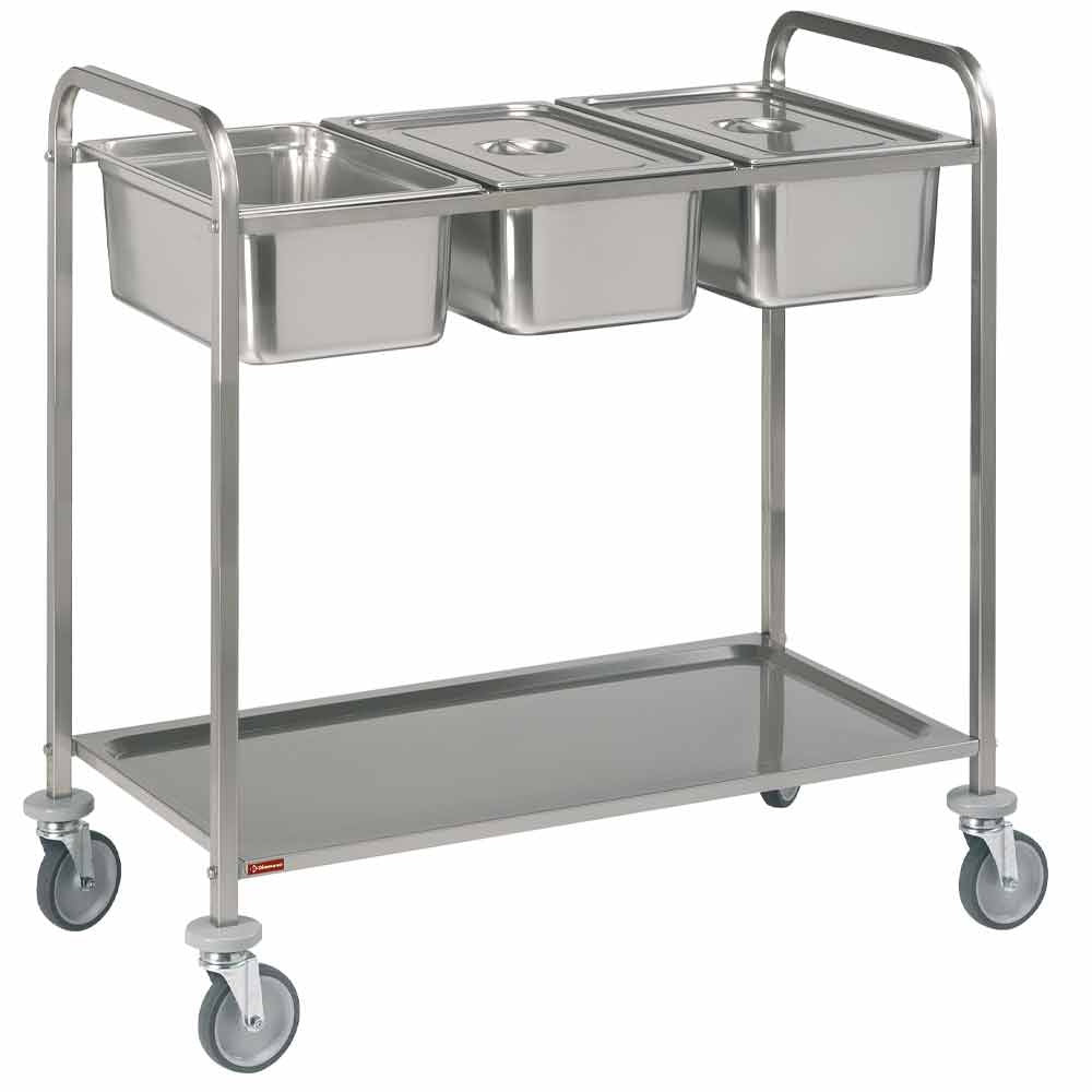 Diamond Stainless steel serving trolley, 3x GN 1/1 + 1 level - CP2/311