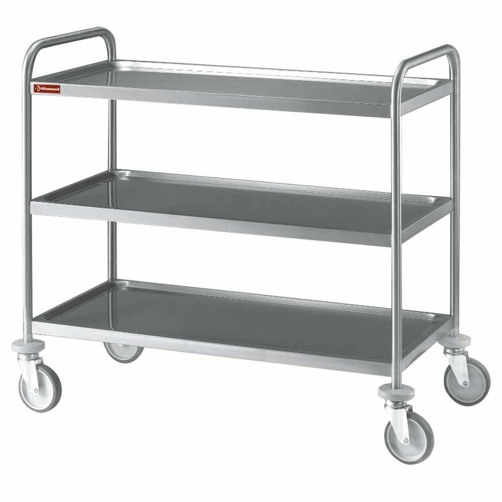Diamond Serving trolley stainless steel 3 levels - CR3/100B