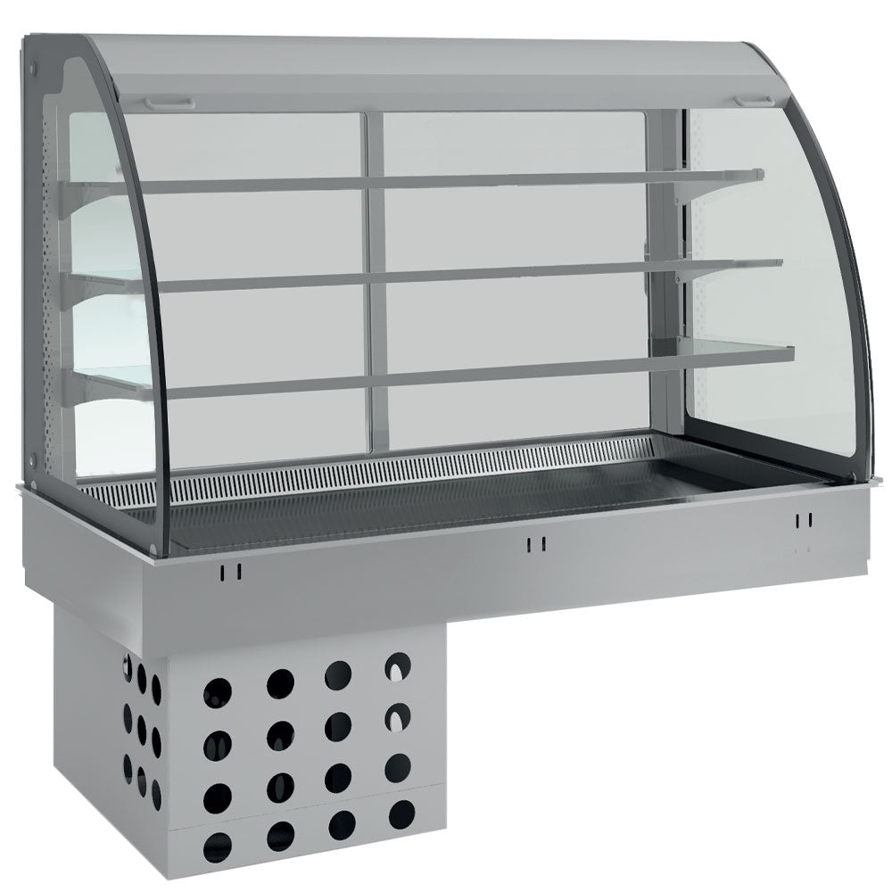 Diamond Element top and open display on 3 levels (with curtain), refrigerated, ventilated, 2x GN 1/1 - DPA/TVA308-R2