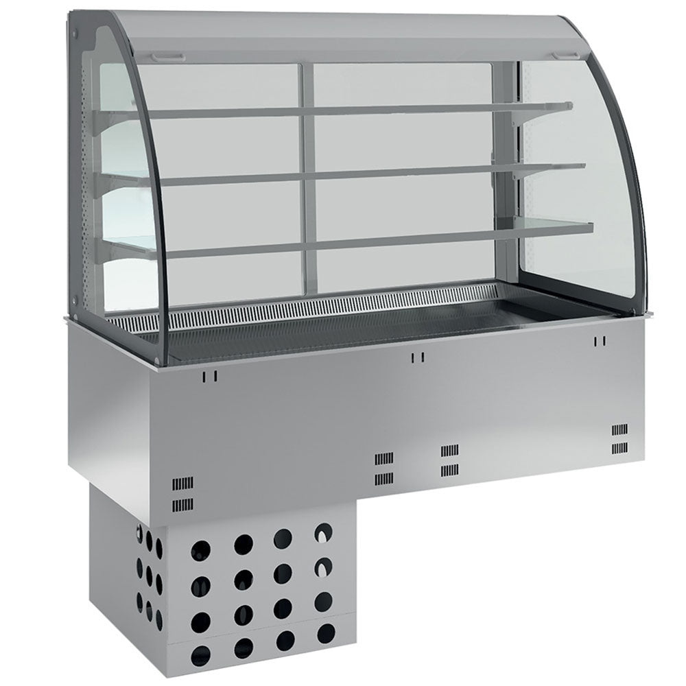 Diamond Element sink and open display on 3 levels (with curtain), refrigerated, ventilated 3x GN 1/1 - DPA/RVA312-R2