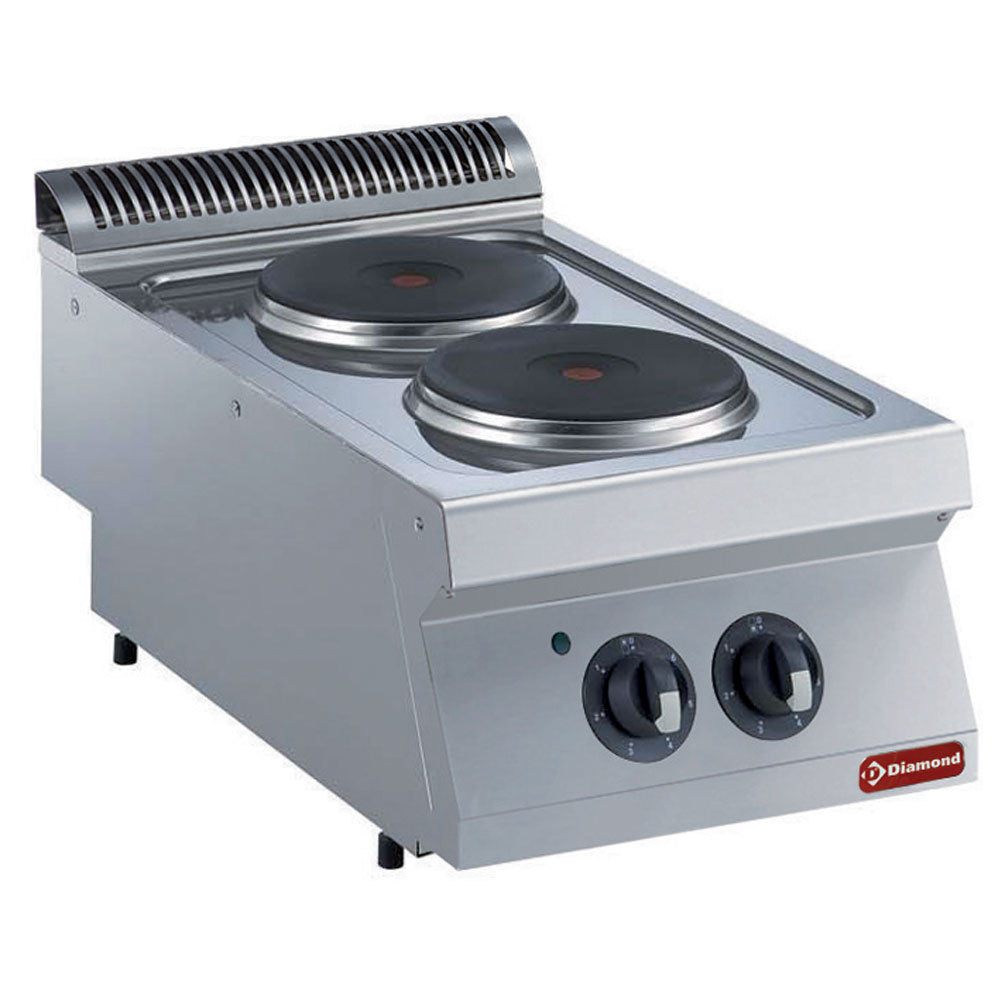 Diamond Electric cooker with 2 rounded plates -TOP- - E17/2P4T-230/3--N
