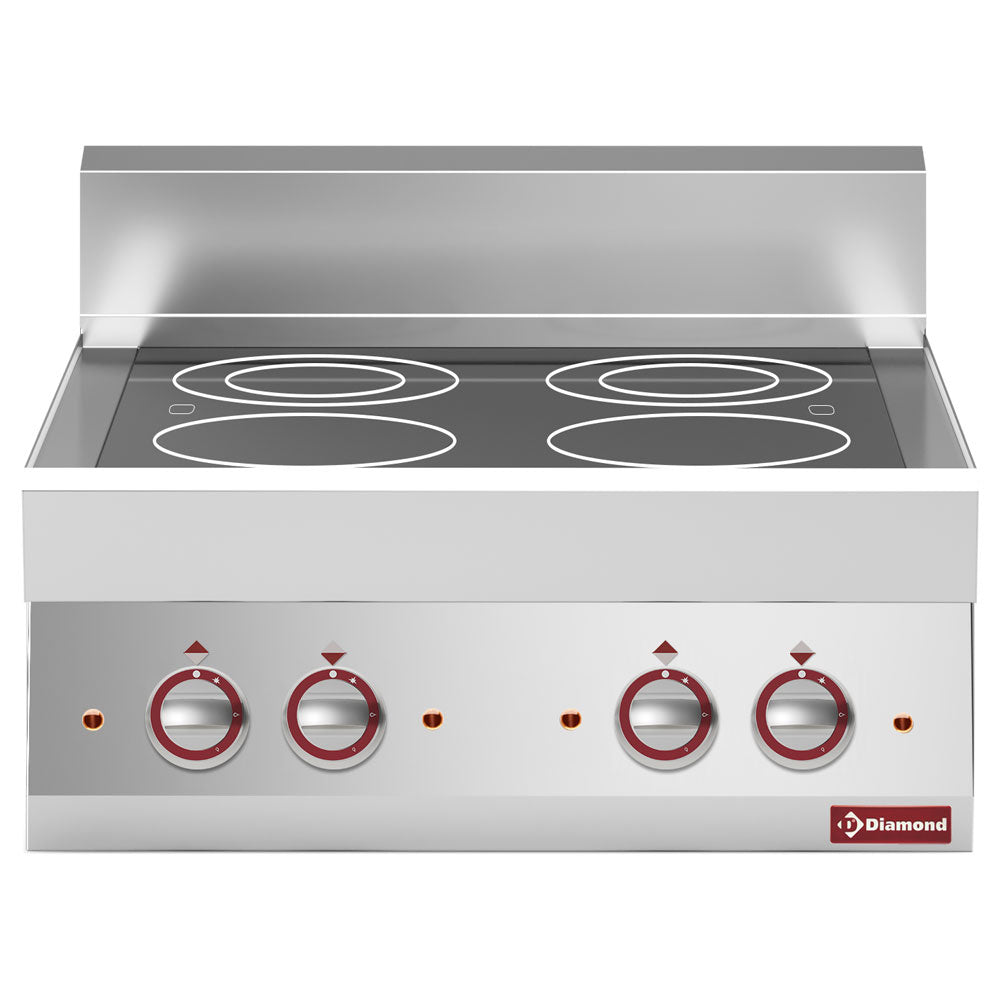 Diamond Electric vitro-ceramic plate with 4 cooking zones -top- "Alpha 650" - E65/4VC7T-230V/3-N