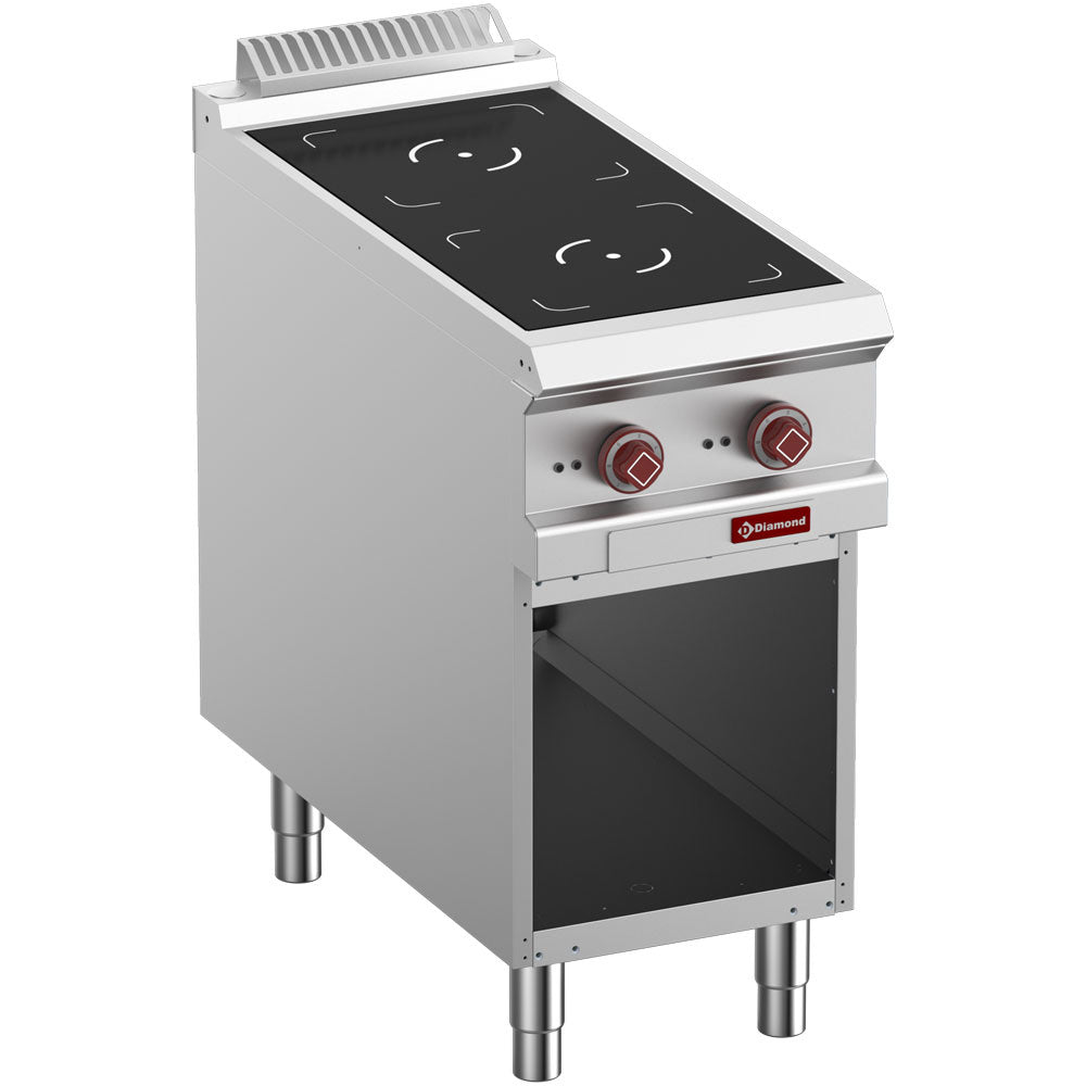 Diamond Electric stoves 2 induction hearths, open cupboard - E9/2IDA4-N