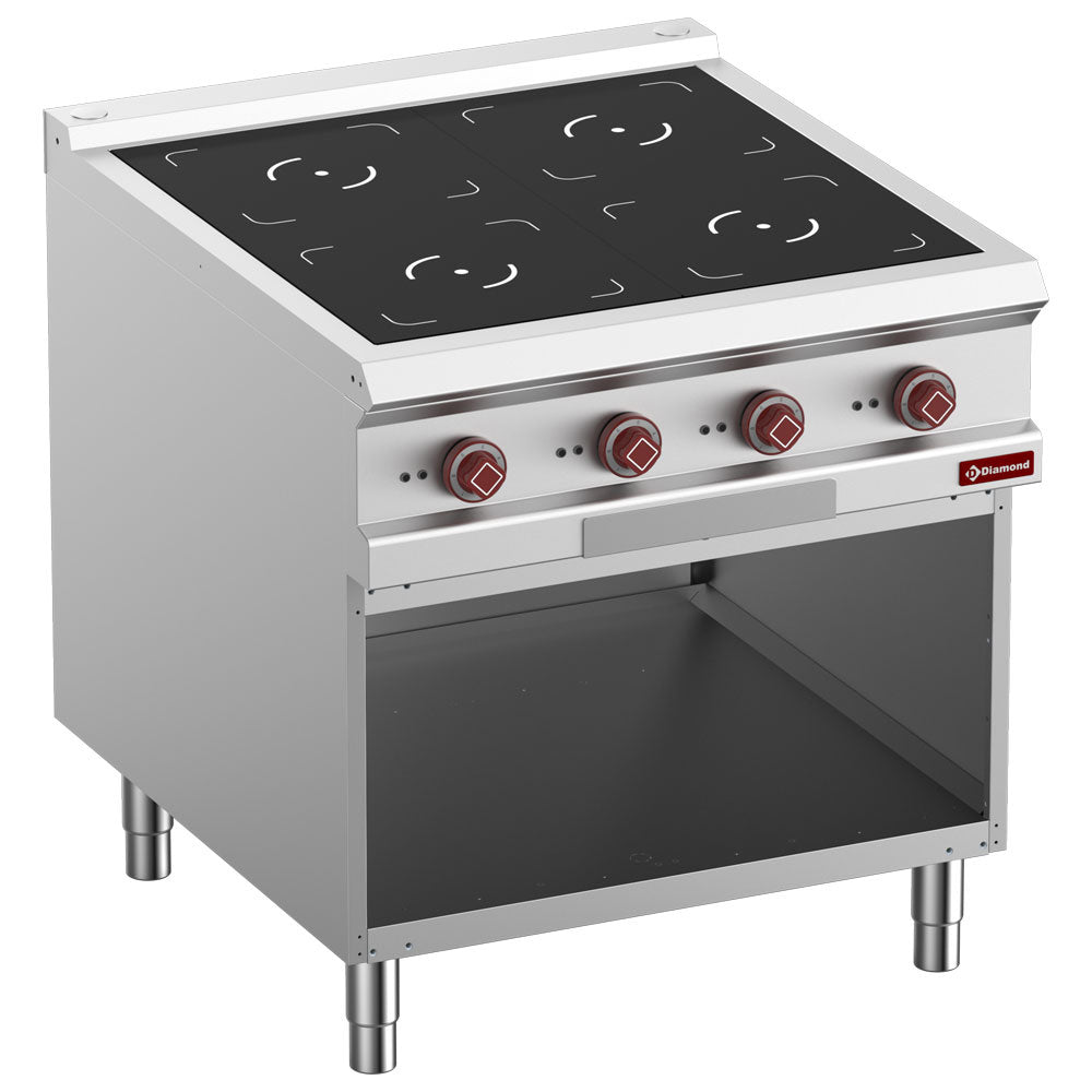 Diamond Electric stoves 4 induction hearths, open cupboard - E9/4IDA8-N