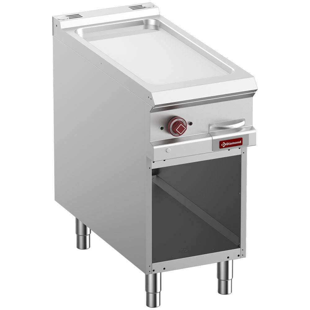 Diamond Smooth elec fry top, chromium-plated, mod.1/2, open cupboard - E9/PLCA4-N