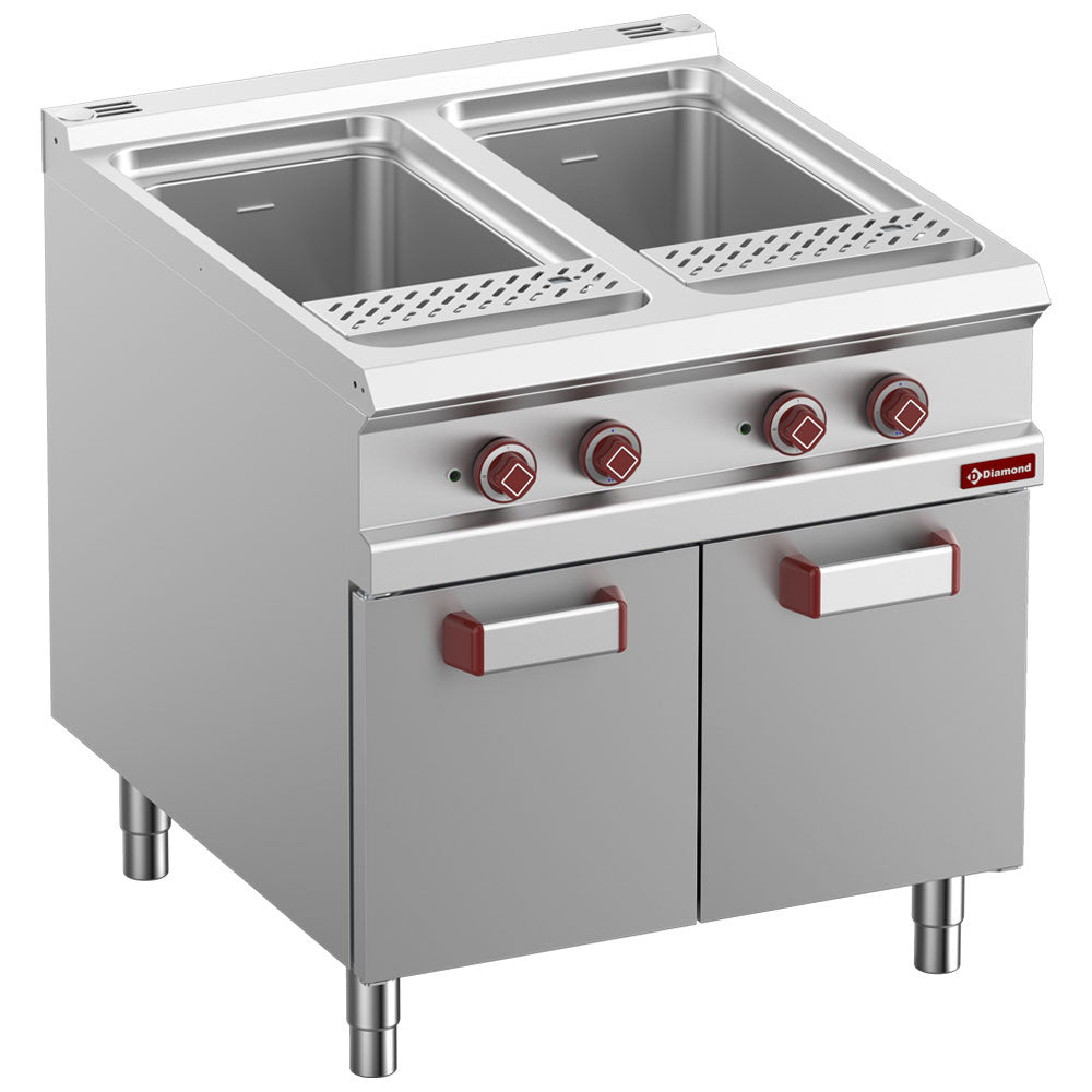 Diamond Electric pasta cooker, 2 tanks 40 liters, on closed cupboard (without baskets) - E9/CPA8-N