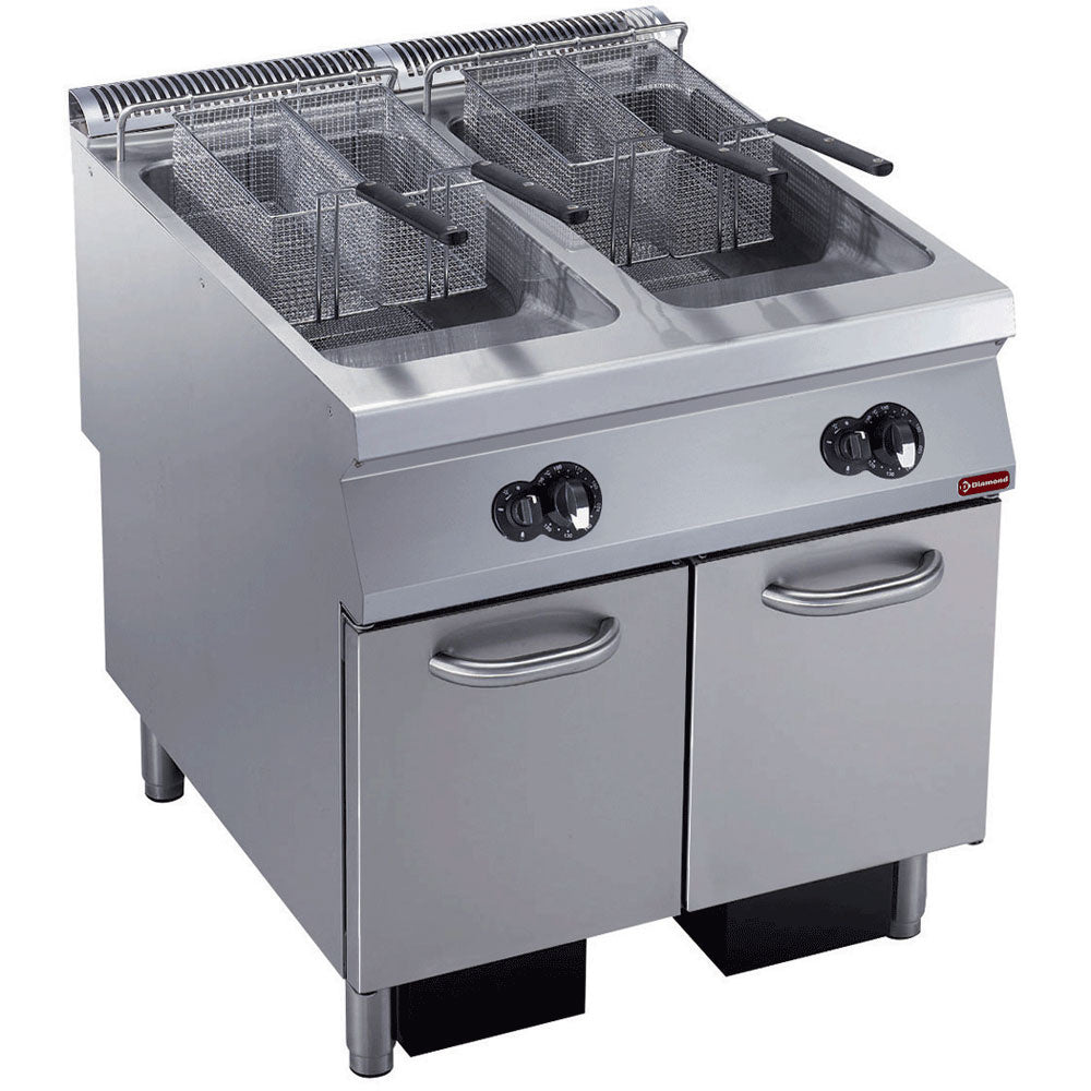 Diamond Gas fryer 2 basins "Y" 23 liters, external burners, on undercarriage - G22/F46A8-S