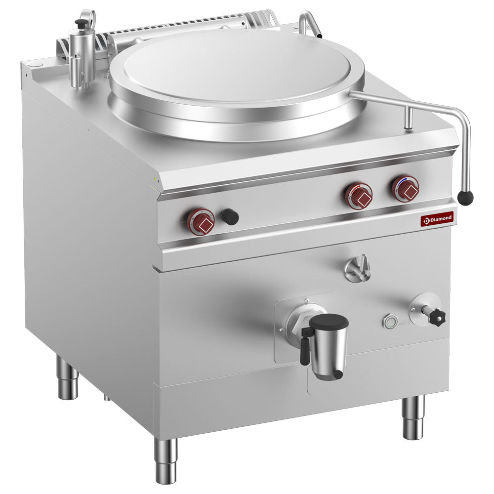 Diamond Gas boiling pan, 150-liter tank, indirect heating, on cupboard - G9/M15I8-N