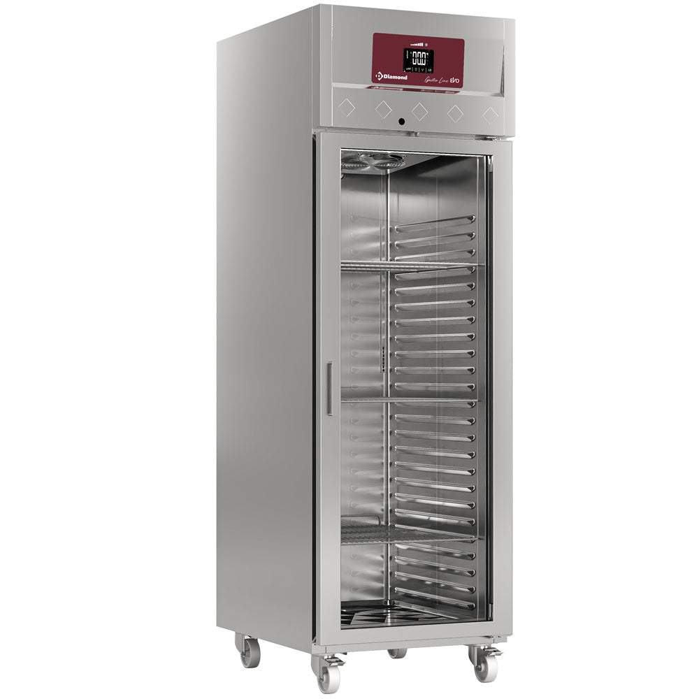 Diamond Ventilated refrigerator 700 liters, 1 glass door (GN 2/1), on wheels - ID70/R6G