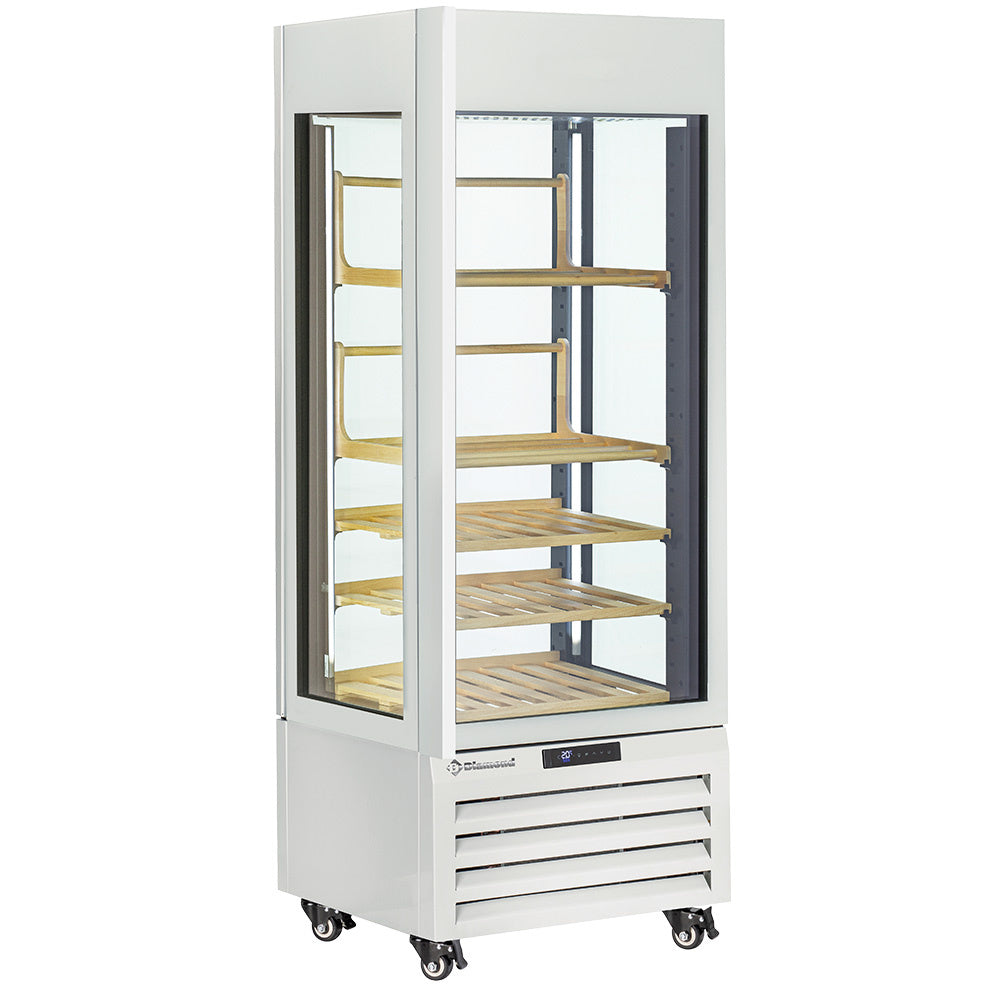 Diamond Fully glassed showcase" 440 Lt., 1 level + 4 shelves, ventilated - WINE - WHITE - MAX/507-VW2
