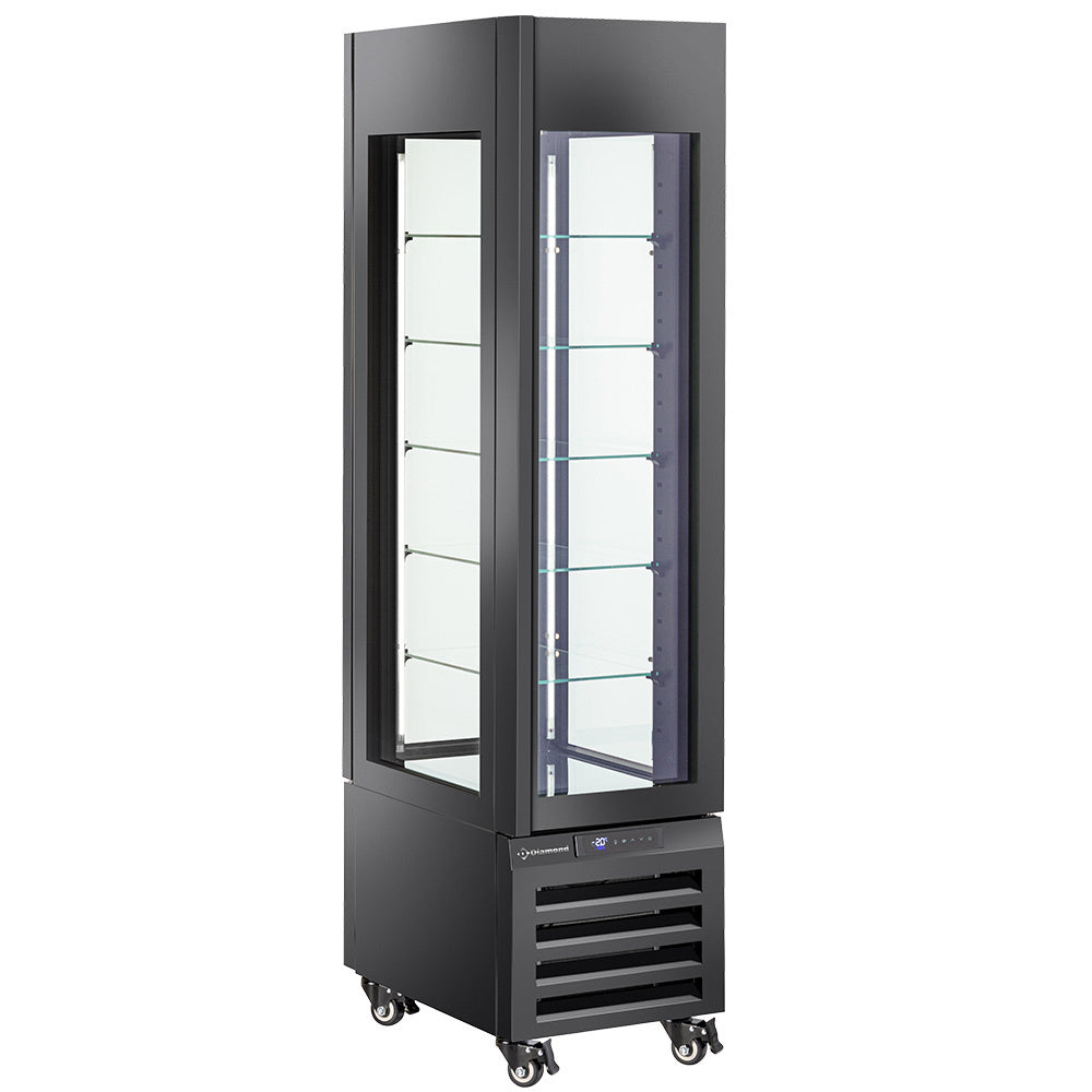 Diamond FULL vitrine 260 Lt., 5 glasniveaus, geventileerd - GEBAK - ZWART - MAX/305-PB