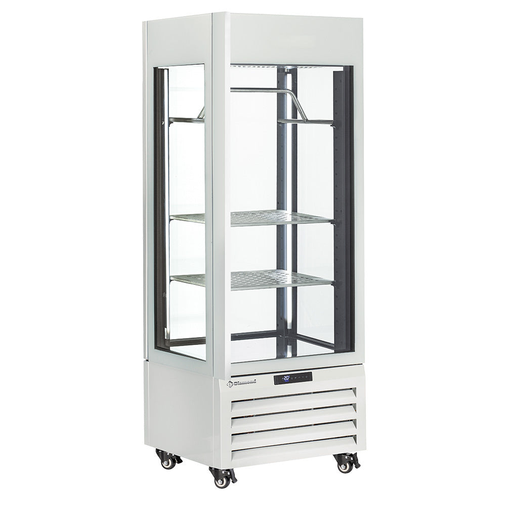 Diamond Fully glassed showcase" 440 Lt., 2 shelves & meat bar, ventilated - MEAT - WHITE - MAX/507-MW