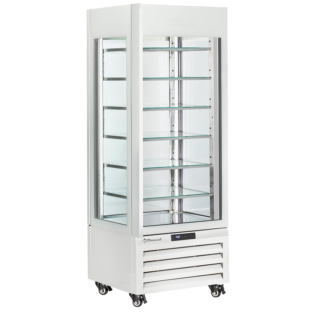 Diamond Vitrine "FULL glazed" 440 Lt., 6 glass levels, static - ICE CREAM - WHITE - MAX/507-SW