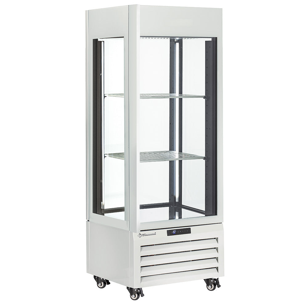 Diamond Fully glassed showcase" 440 Lt., 1 level + 2 shelves, ventilated - WINE - WHITE - MAX/507-VW