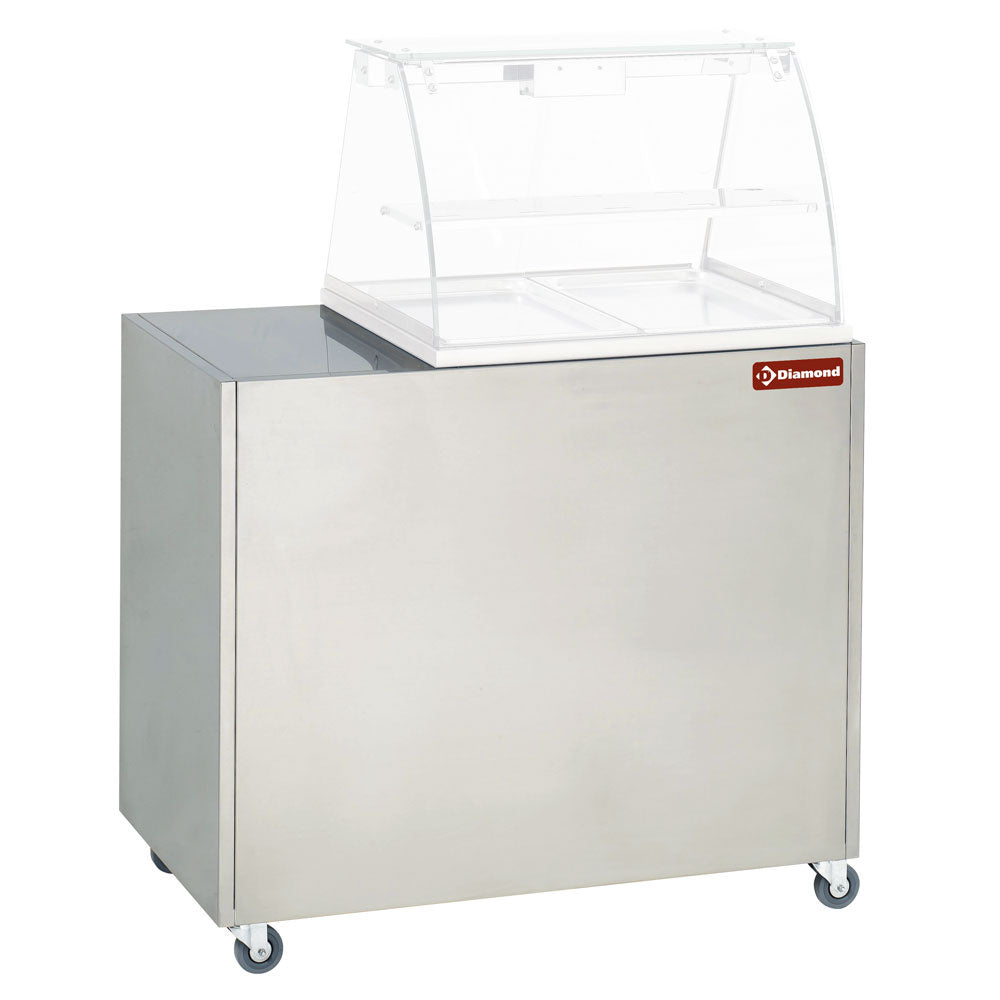 Diamond Stainless steel cupboard, support for display VBE-211, on castors. - MEX-RG2
