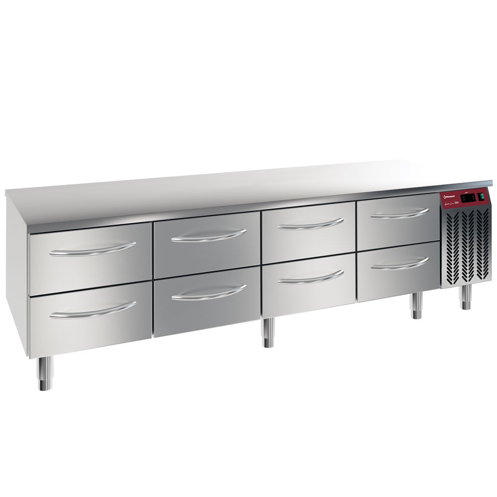 Diamond Refrigerated base, 8X 1/2 drawers GN1/1-h 100 mm - N77/R420G-9F