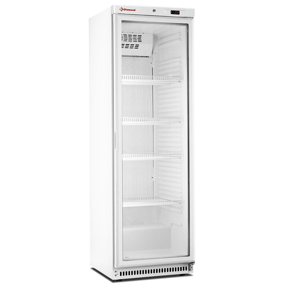 Diamond Ventilated refrigerator, glass door, 400 liters. white - PFV402-R6/G