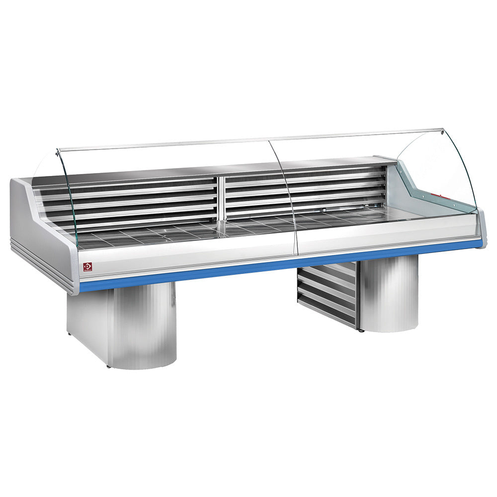 Diamond Refrigerated counter with curved glass, on bases - SG15B/B1-R2