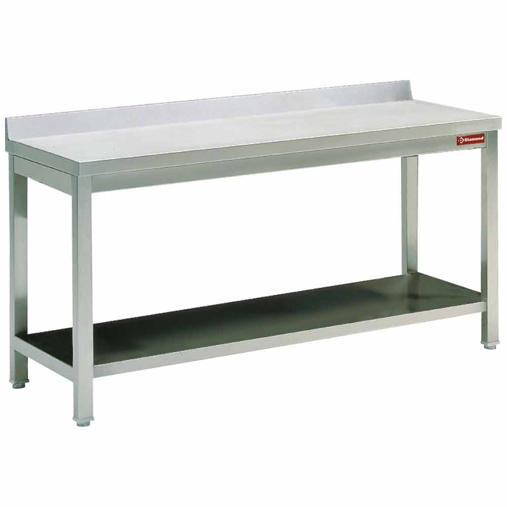 Diamond Work table with undershelf + rear edge - TL661D