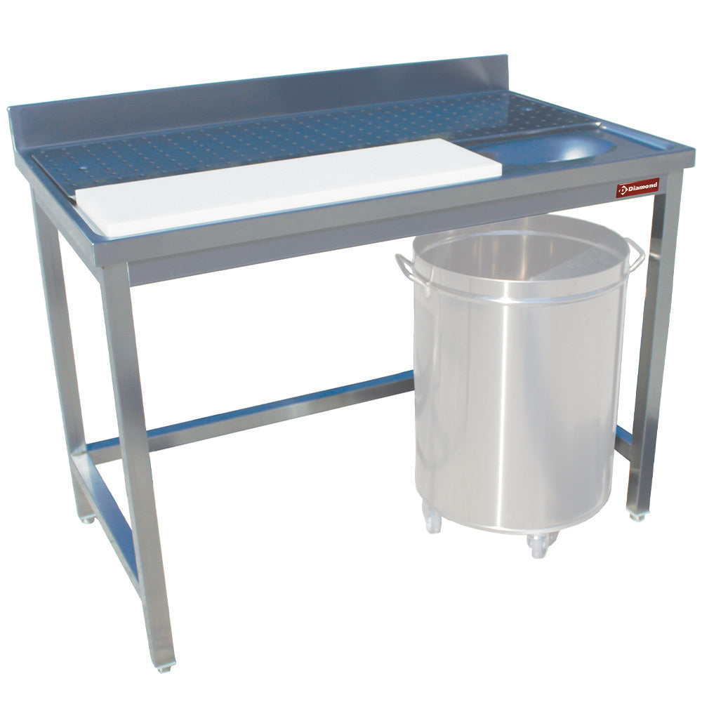 Diamond Preparation table meat/fish, wall - TPC1870D