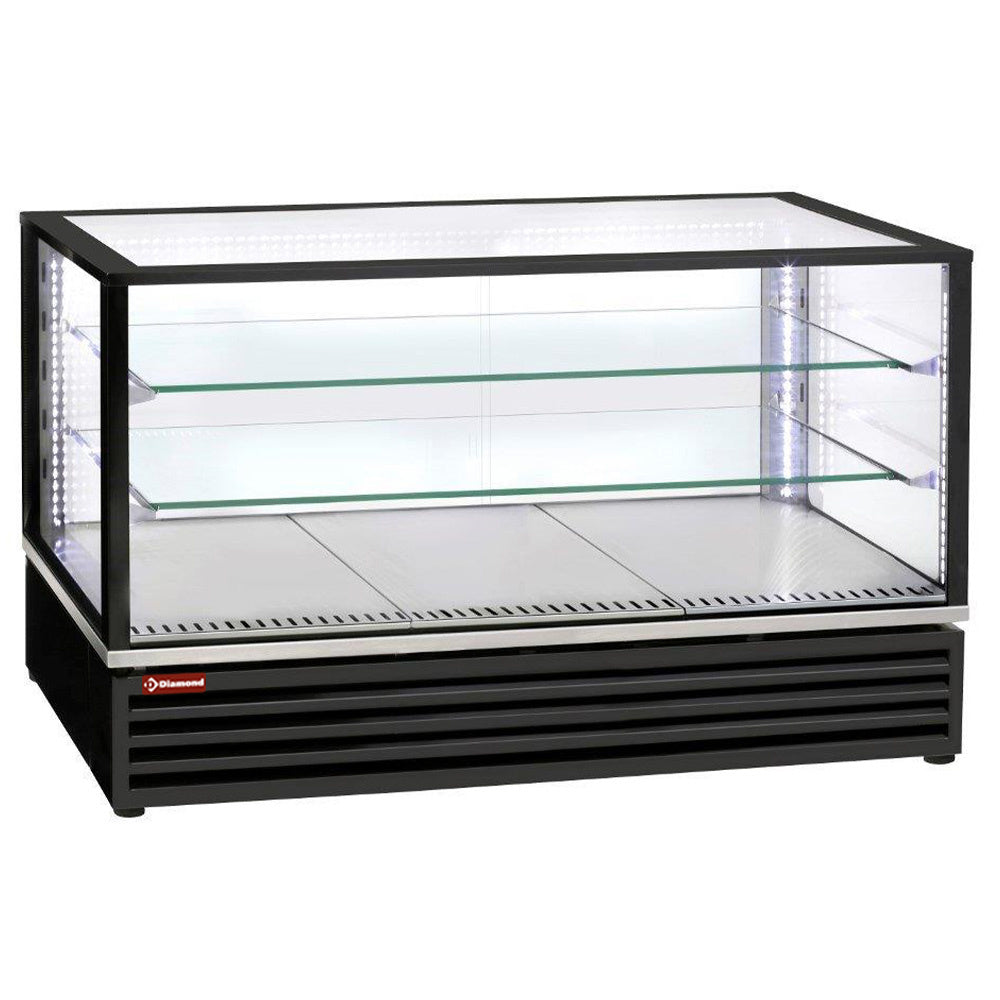 Diamond Refrigerated display, EN or GN, ventilated, 3 levels, BLACK - VRDG-B1-R2