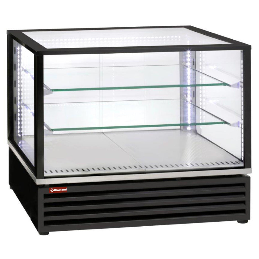 Diamond Refrigerated display, EN or GN, ventilated, 3 levels, BLACK - VRDP-B1-R2