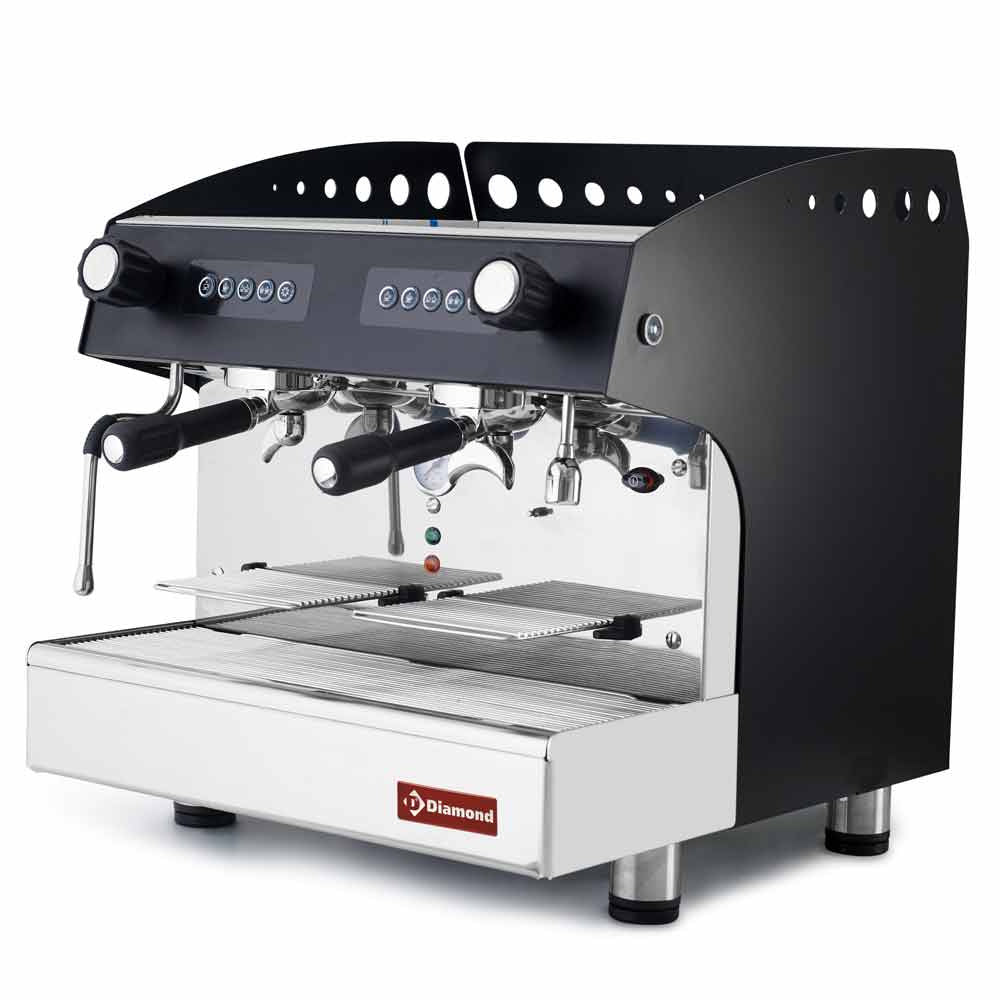 Diamond Automatische Espressomaschine mit 2 Brühgruppen - SCHWARZ - COMPACT/2EB