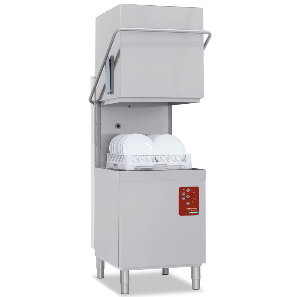 Diamond Hood vaatwasser, korf 500x500 mm "Full Hygiene", met waterontharder continu - DXE8/6-AC