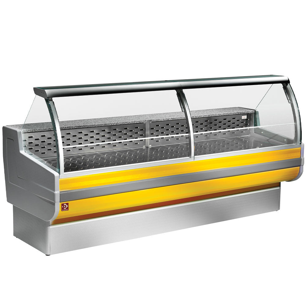 Diamond Refrigerated display counter, curved glass, ventilated, with reserve - CR104/C1-VV