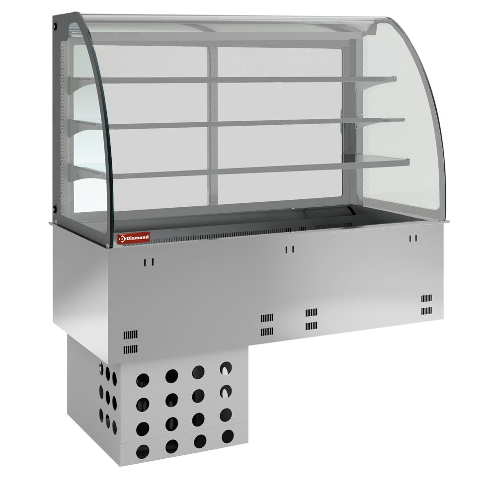Diamond Element sink and closed display on 3 levels, refrigerated, ventilated 3x GN 1/1 - DPA/RVF312-R2