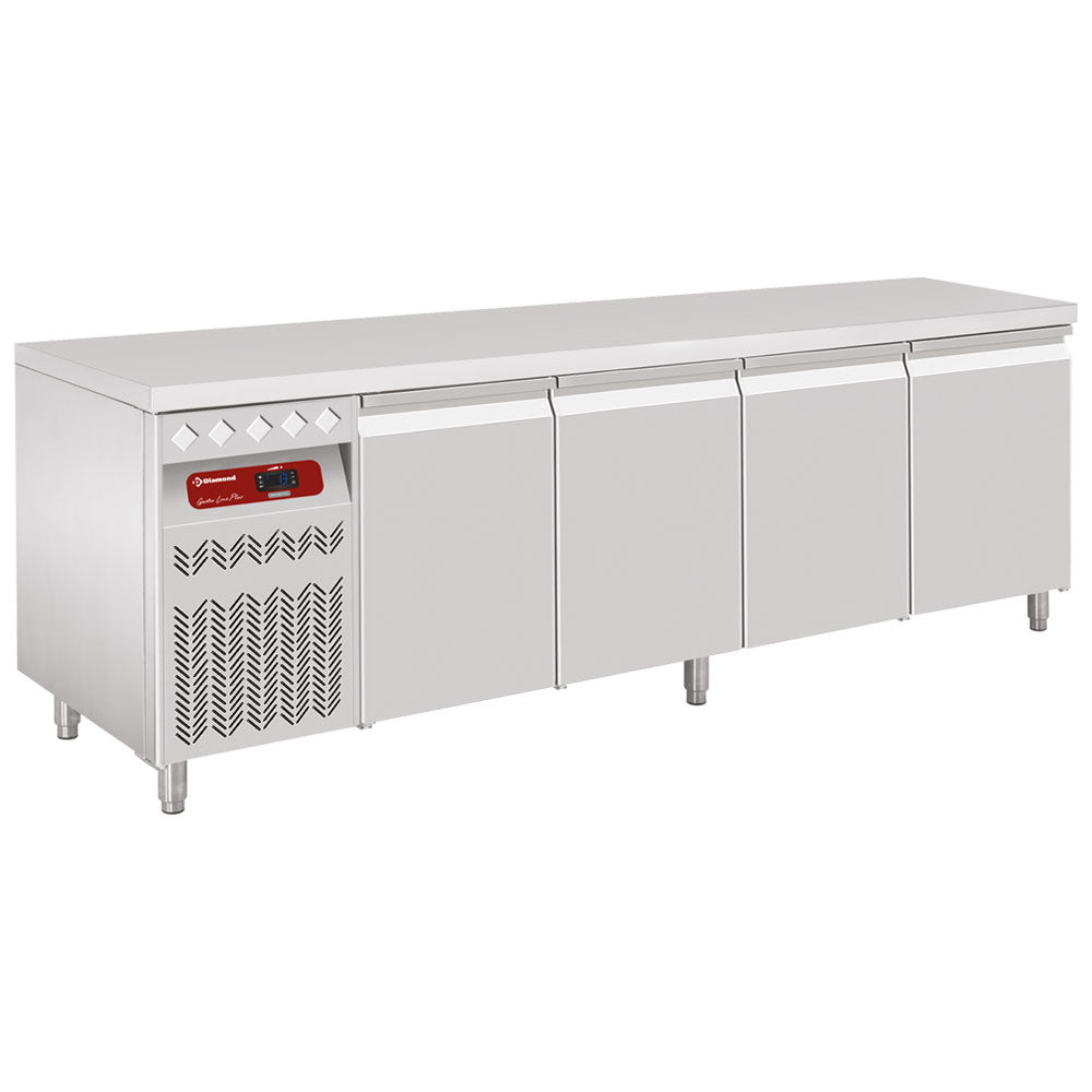 Diamond Ventilated cooling table "mural", 4 doors GN 1/1, 550 Lit., unit on the left - DT224/P9AGX
