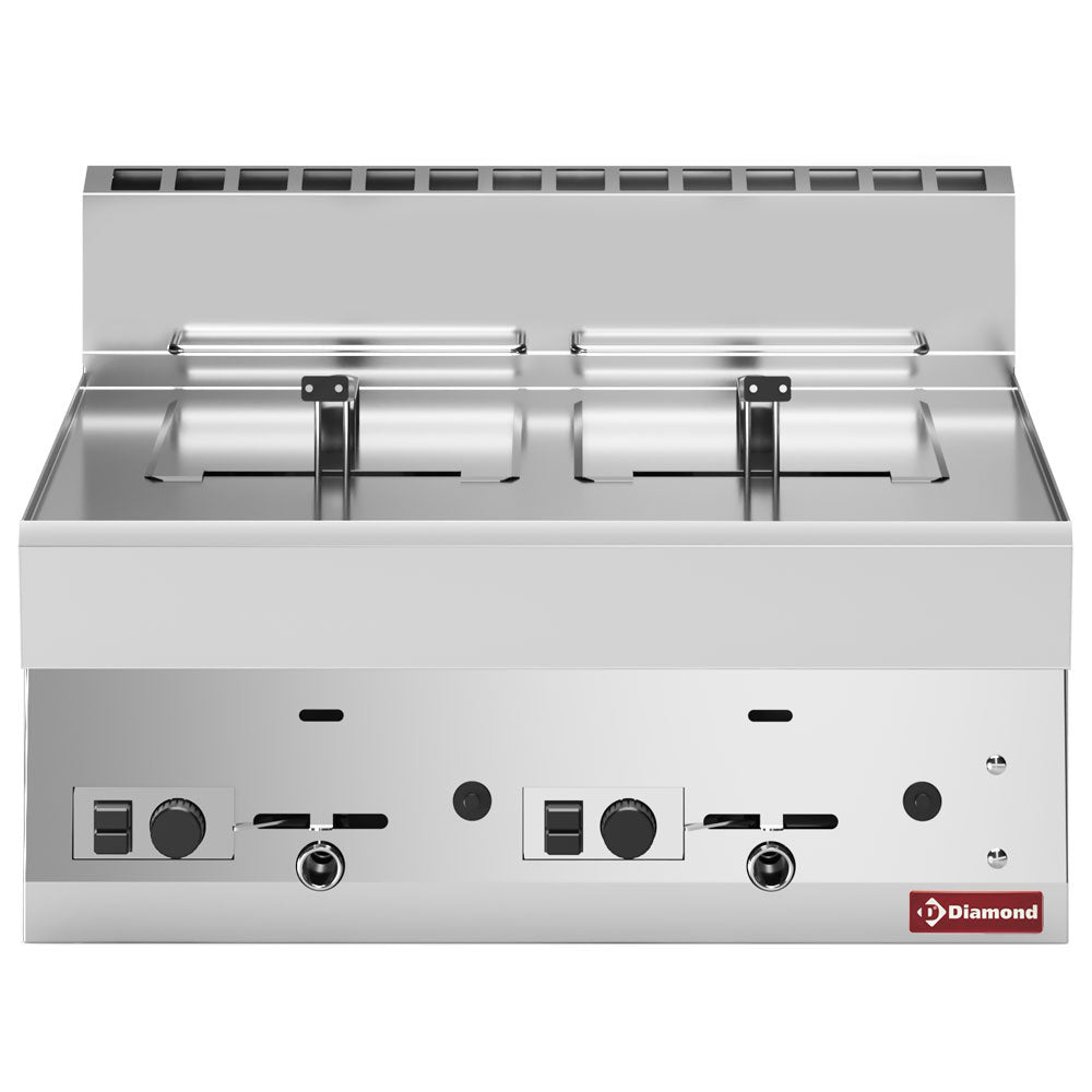 Diamond Gas frituurpan met 2 manden van 8 liter -Top- - G65/F16-7T-N