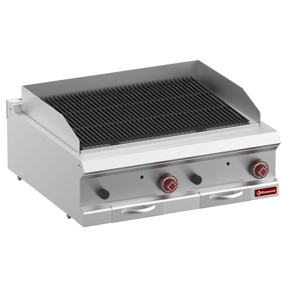 Diamond Lavastone grill, module 1/1, rooster in gietijzer "dubbelzijdig"-Boven- - G7/GPL8T-ZN