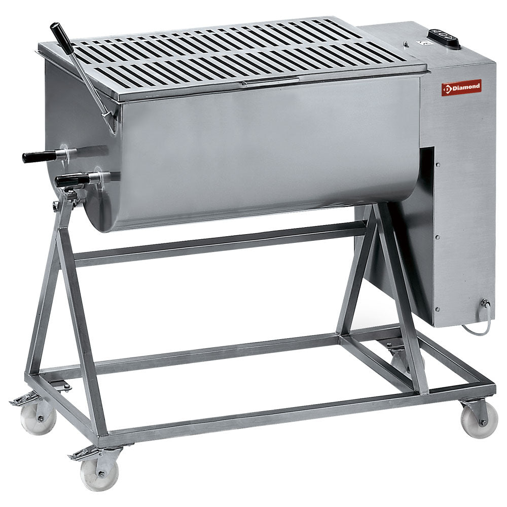 Diamond Stainless steel meat mixer 120 kg, stand with wheels - MCR-120P/N