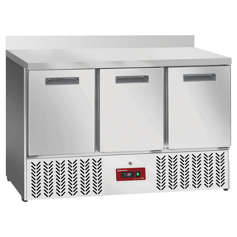 Diamond Refrigerated counter 3 doors GN 1/1, with backsplash - SA36/X3D