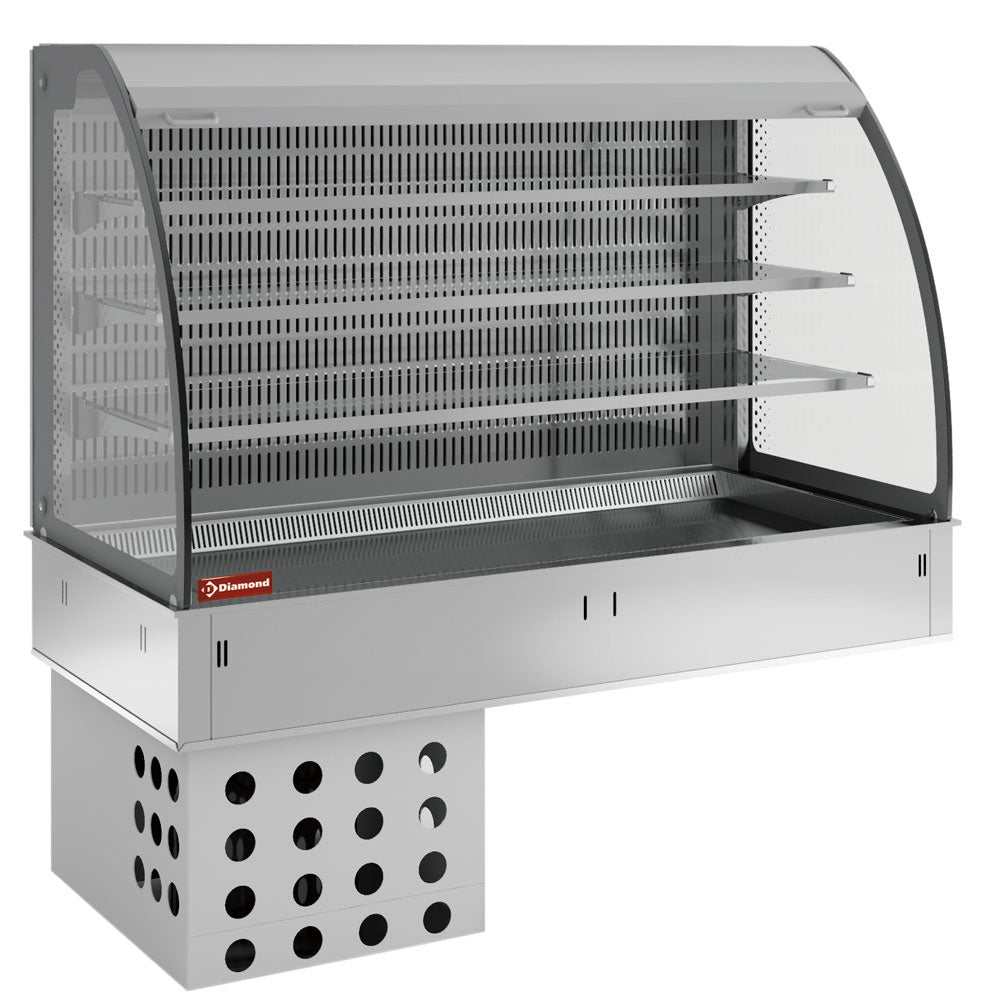 Diamond Wall with top and open display on 3 levels (with curtain), refrigerated, ventilated, 5x GN 1/1 - DPA/BTVA318-R2