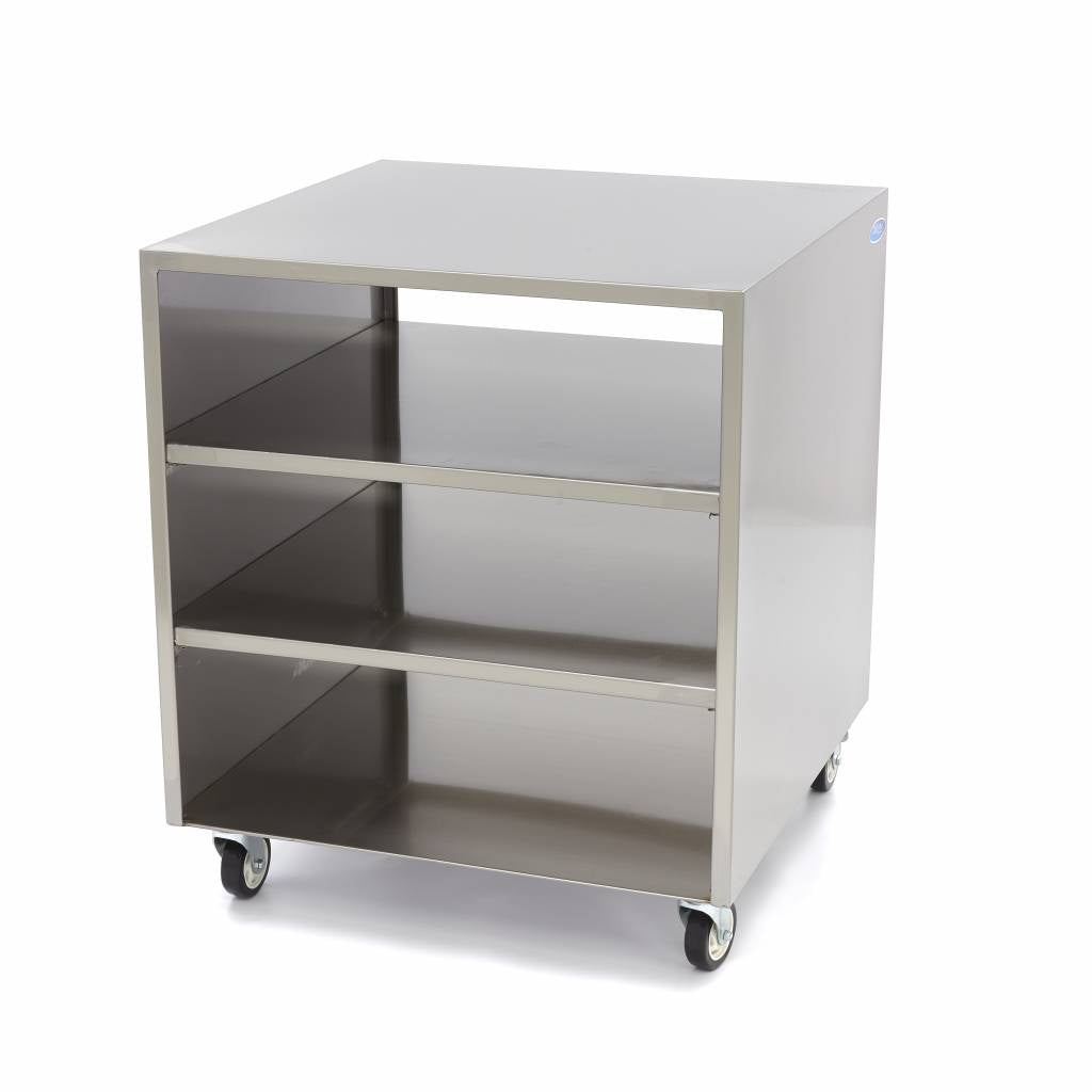 Maxima Stainless Steel Machine Table - 60 x 60cm - 120kg Load Capacity - on Wheels - 09300780