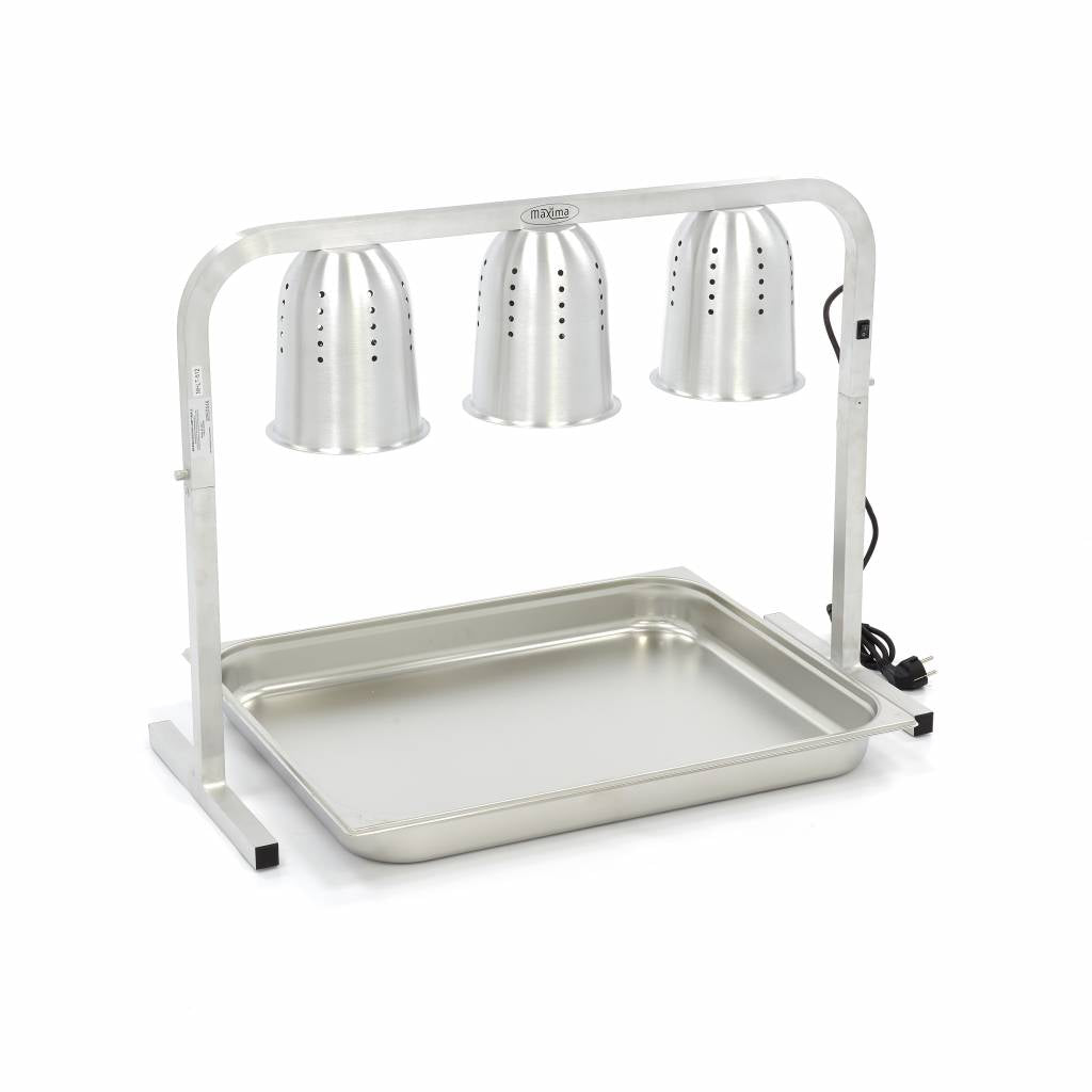 Warmtebrug - 3 Lampen - incl. Lampen en 1x 2/1 GN Bak - MAXIMA