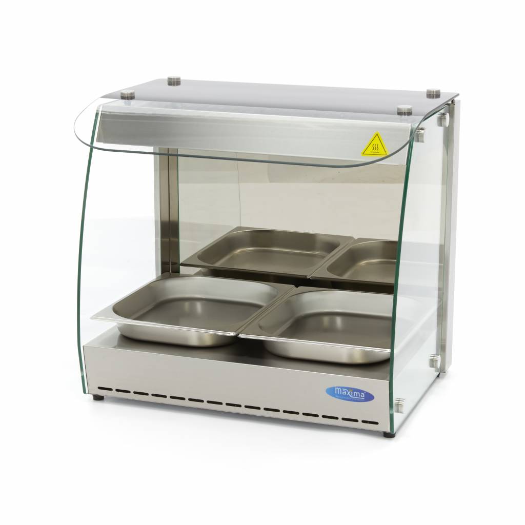 Maxima Heated Food Display - 56cm - 1 Shelf - Open - Fits 2 x 1/2 GN - 09400750
