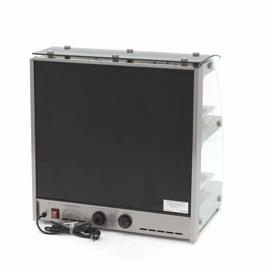 Maxima Heated Food Display - 63cm - 2 Shelves - Open - Fits 4 x 1/2 GN - 09400751