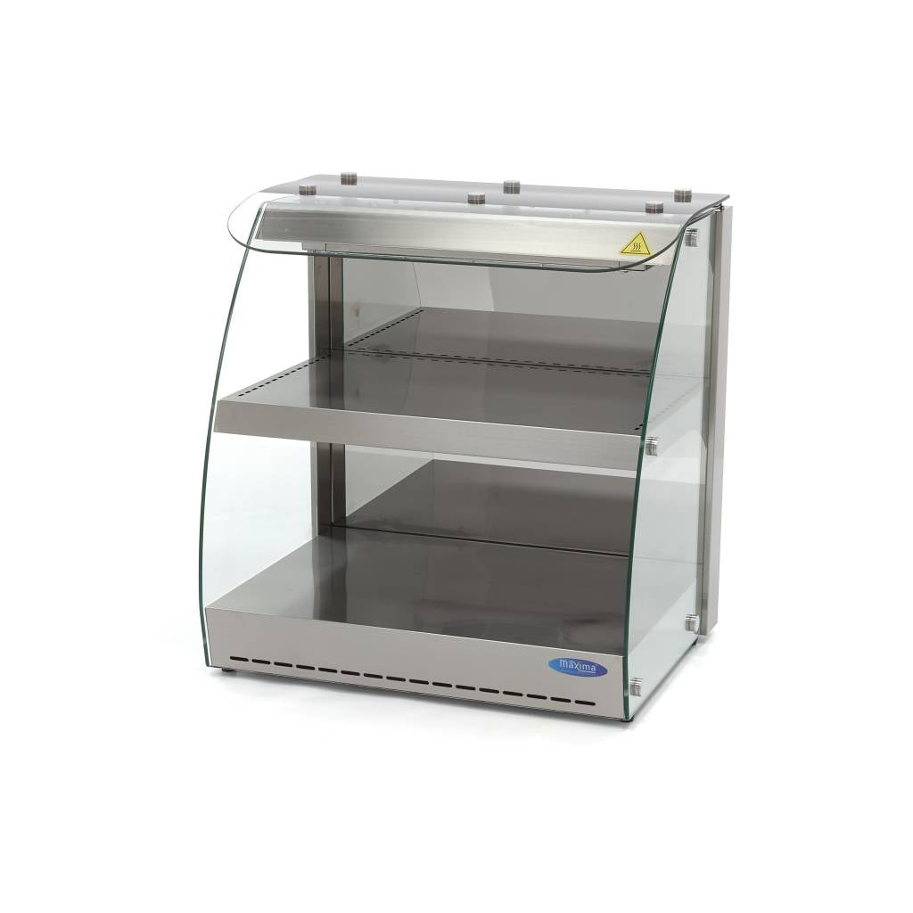 Maxima Heated Food Display - 63cm - 2 Shelves - Open - Fits 4 x 1/2 GN - 09400751