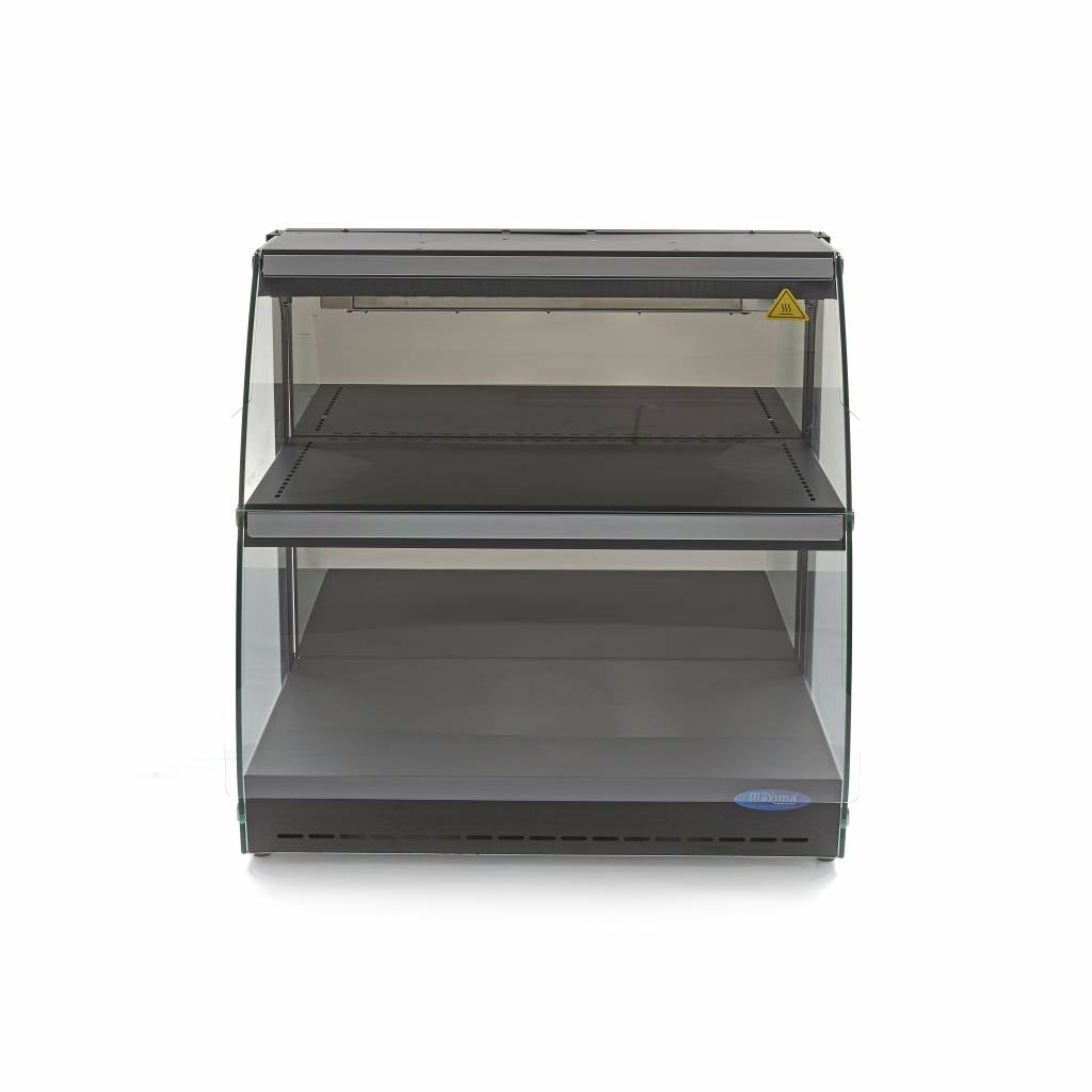 Maxima Heated Food Display - 63cm - 2 Shelves - Closed - Fits 4 x 1/2 GN - 09400755