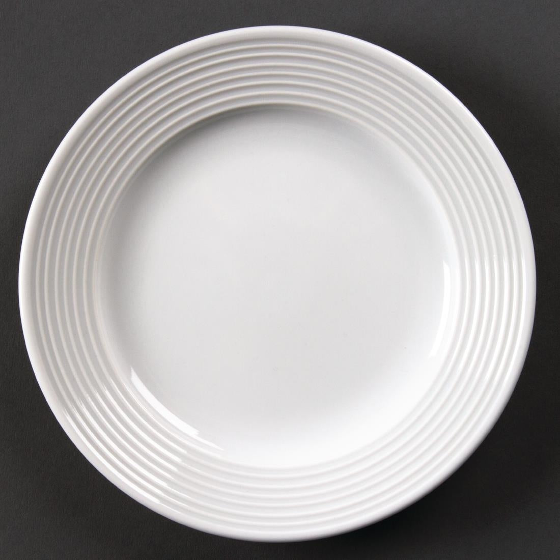 Olympia Linear Wide Rimmed Plates White 165mm (Pack of 12) - U089 Olympia