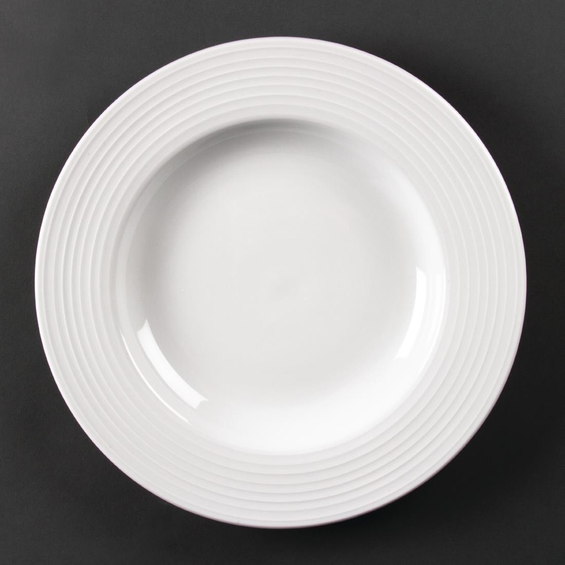 Olympia Linear Pasta Plates White 310mm (Pack of 6) - U096 Olympia