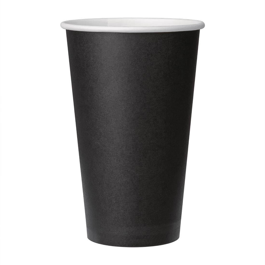 Fiesta Recyclable Coffee Cups Single Wall Black 455ml / 16oz (Pack of 50) - GF045 Fiesta