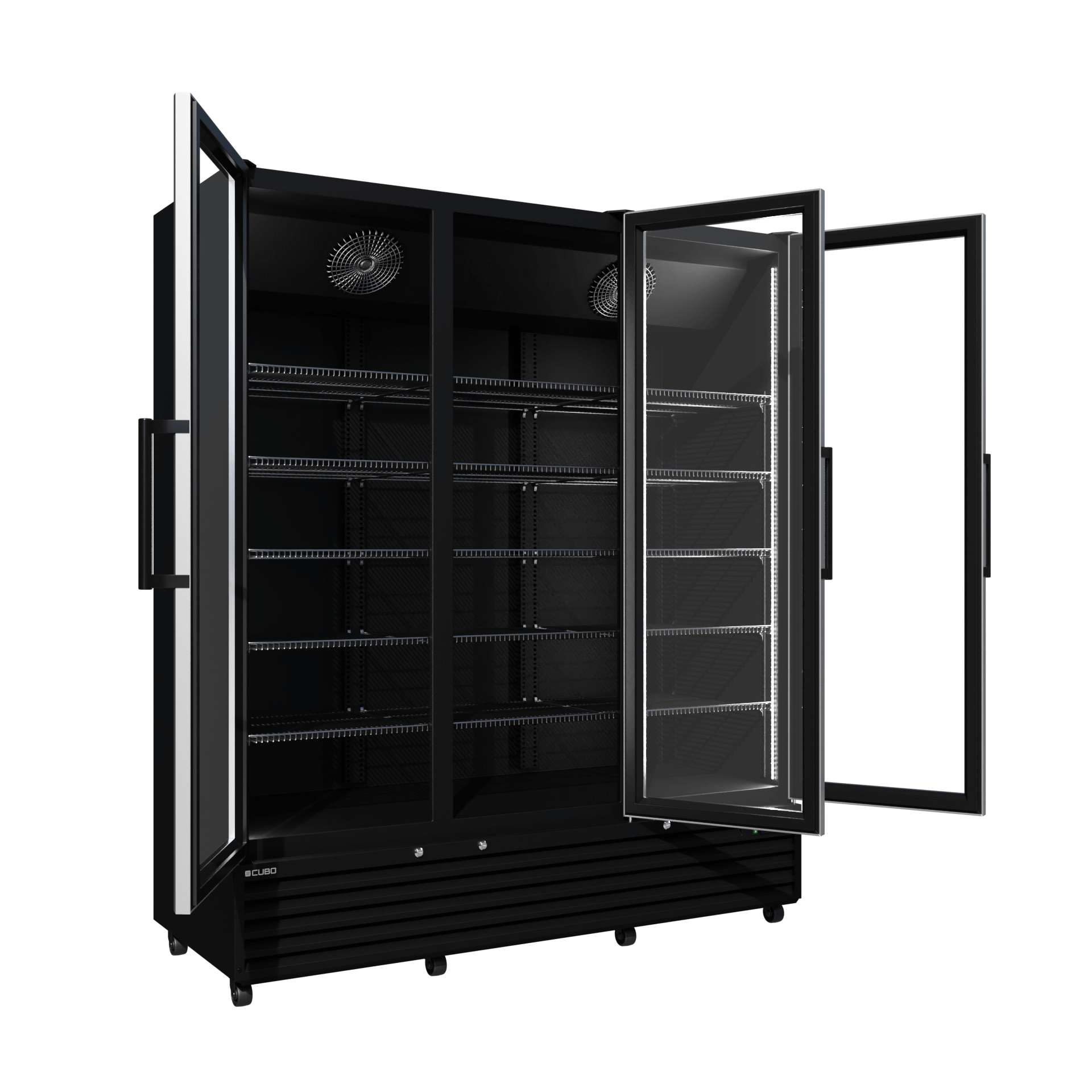 CUBO koelkast - 1483 Liter – 3 Glasdeuren – 15 Legplanken – Zwart Interieur – CS-SU1500