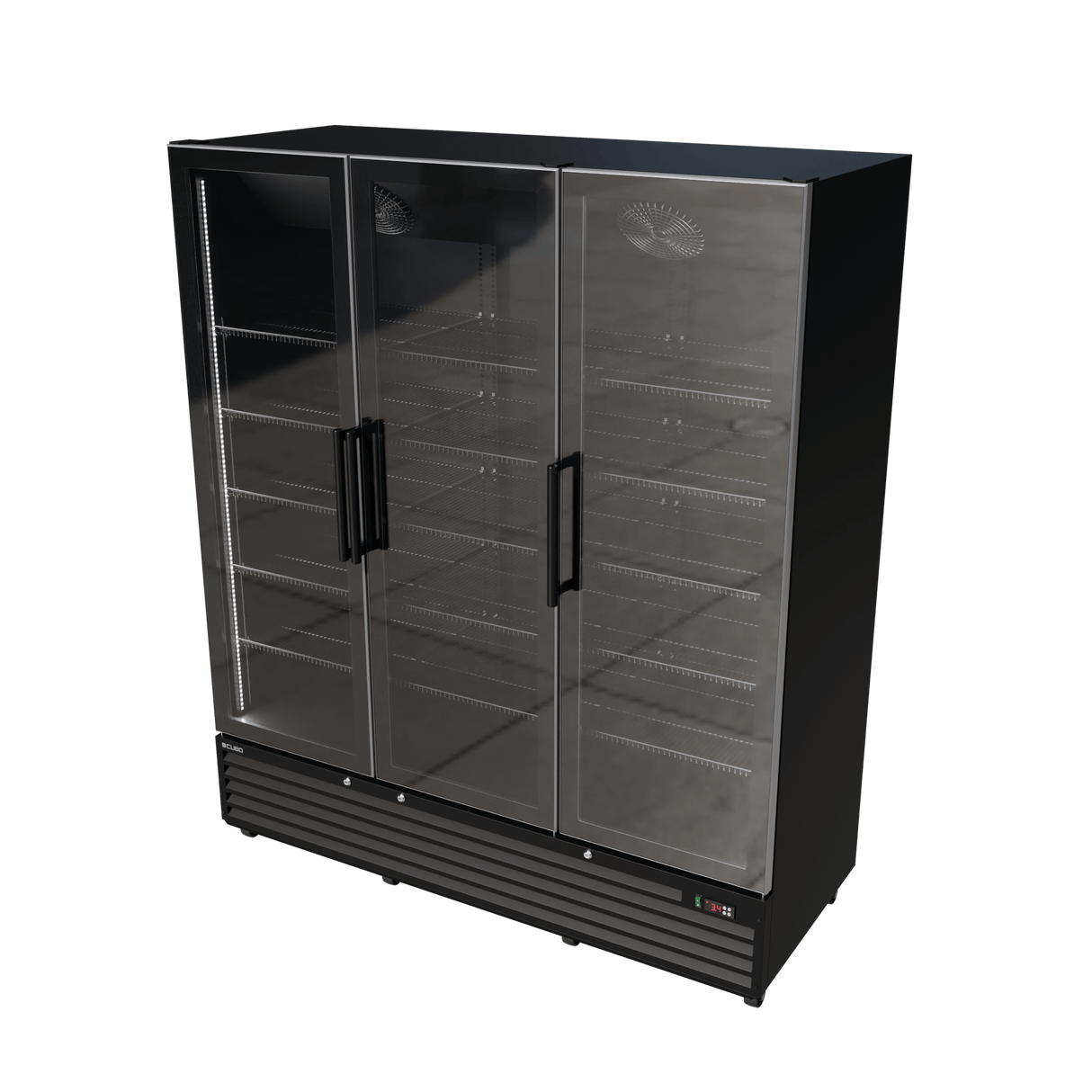 CUBO koelkast - 1483 Liter – 3 Glasdeuren – 15 Legplanken – Zwart Interieur – CS-SU1500